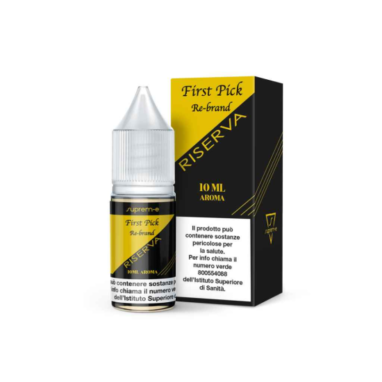 Aroma Sigaretta Elettronica First Pick Re-brand Riserva 10ML by Suprem-e al gusto di TABACCO VIRGINIA, 8 MESI DI MATURAZIONE