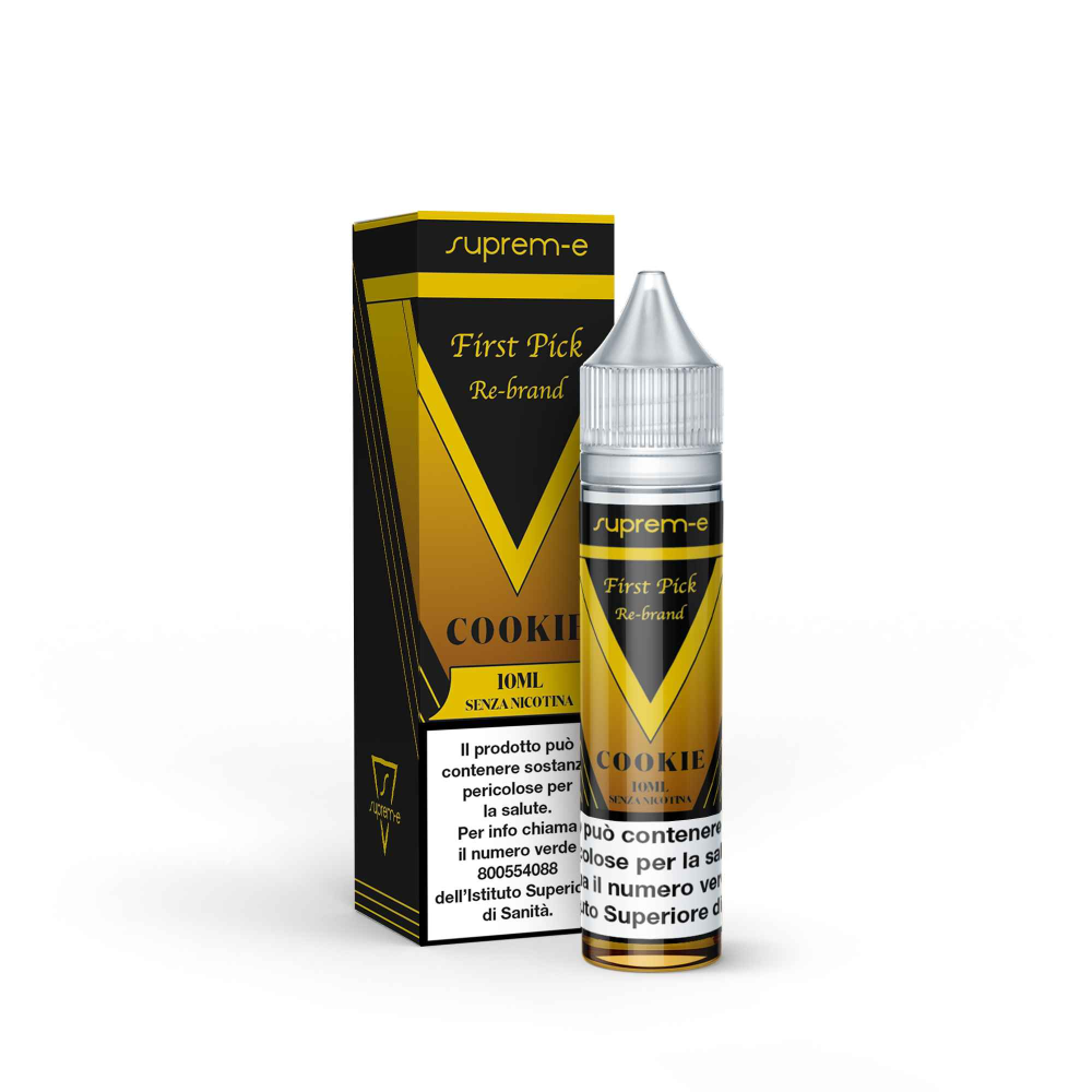 Liquido per Sigaretta Elettronica FIRSTPICK RE-BRAND COOKIE Mini Mix 10ML/20 al gusto di Tabacco Virginia, biscotto, crema